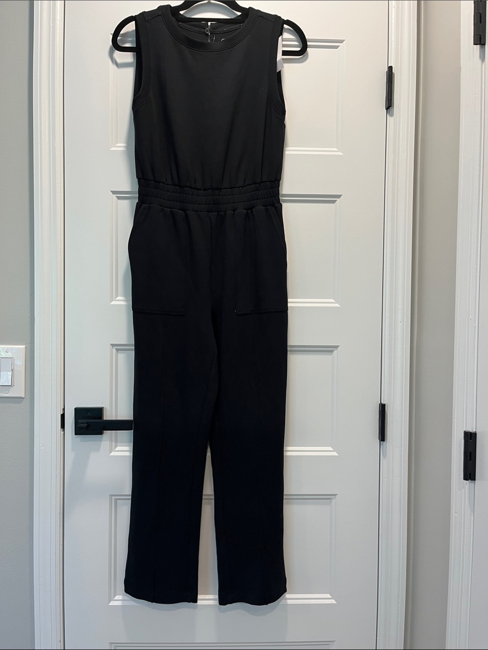 Lou & Grey Black Sleeveless Elastic-Waist Jumpsuit